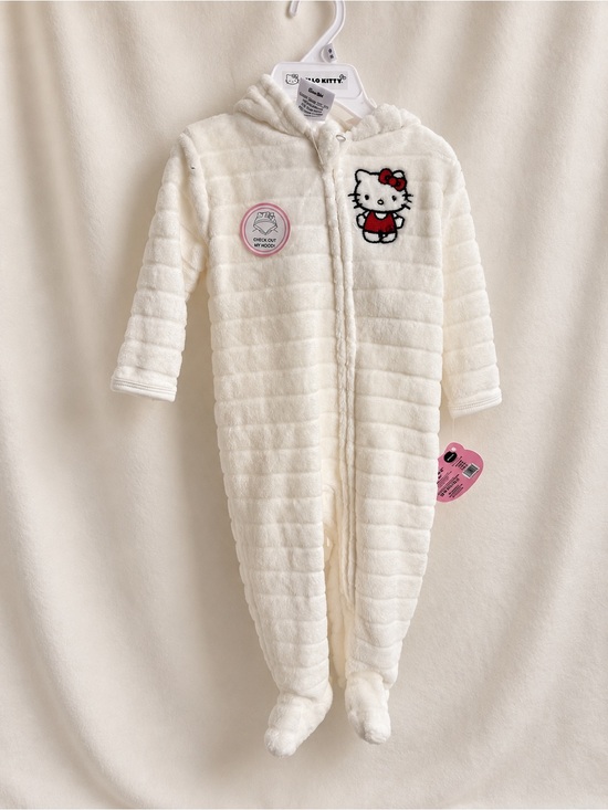 Hello Kitty Other - Hello Kitty Cream Plush Hooded One-Piece for Kids/ Costume sleeper 9M